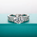 Moissé 3ct Bridal Ring Set — D Color Moissanite, 925 Sterling Silver, Certified
