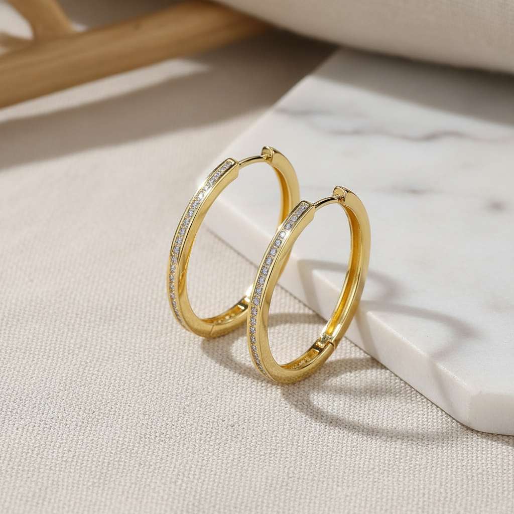 Princess Cut Moissanite Diamond Hoops