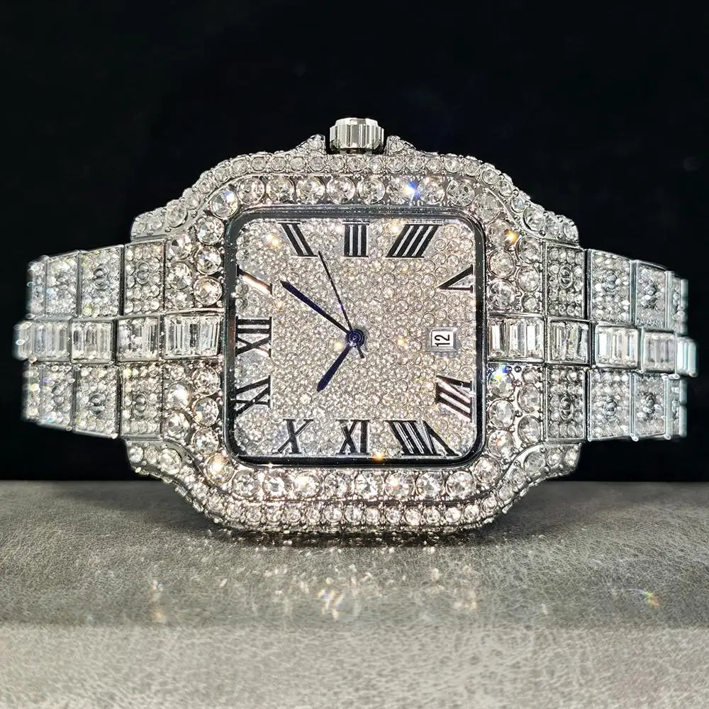 Moissé Iced Out Square Watch