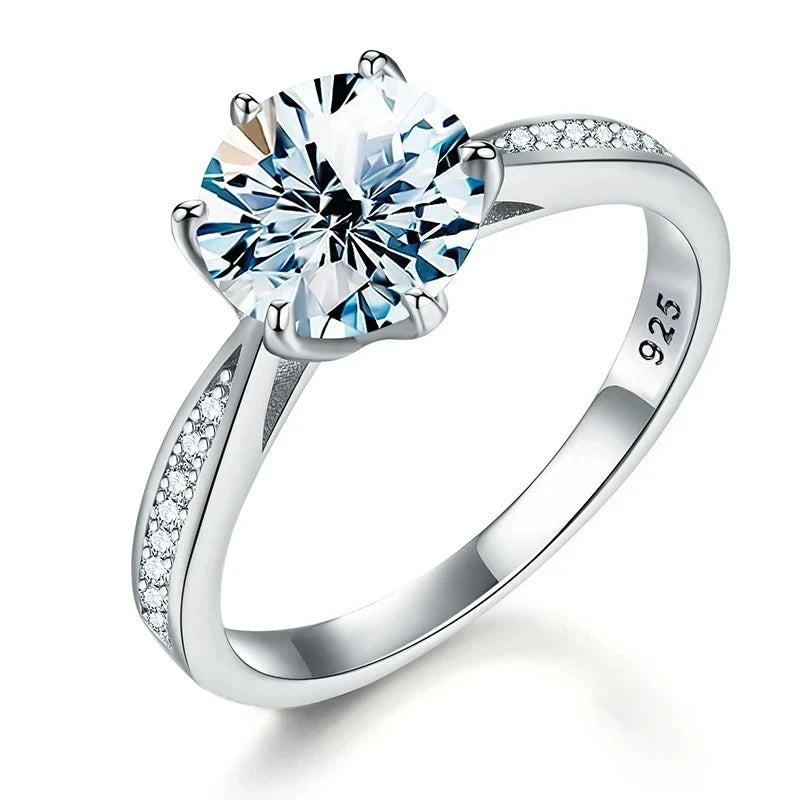 Moissé Women's Engagement Ring — GRA Certified, 925 Sterling Silver