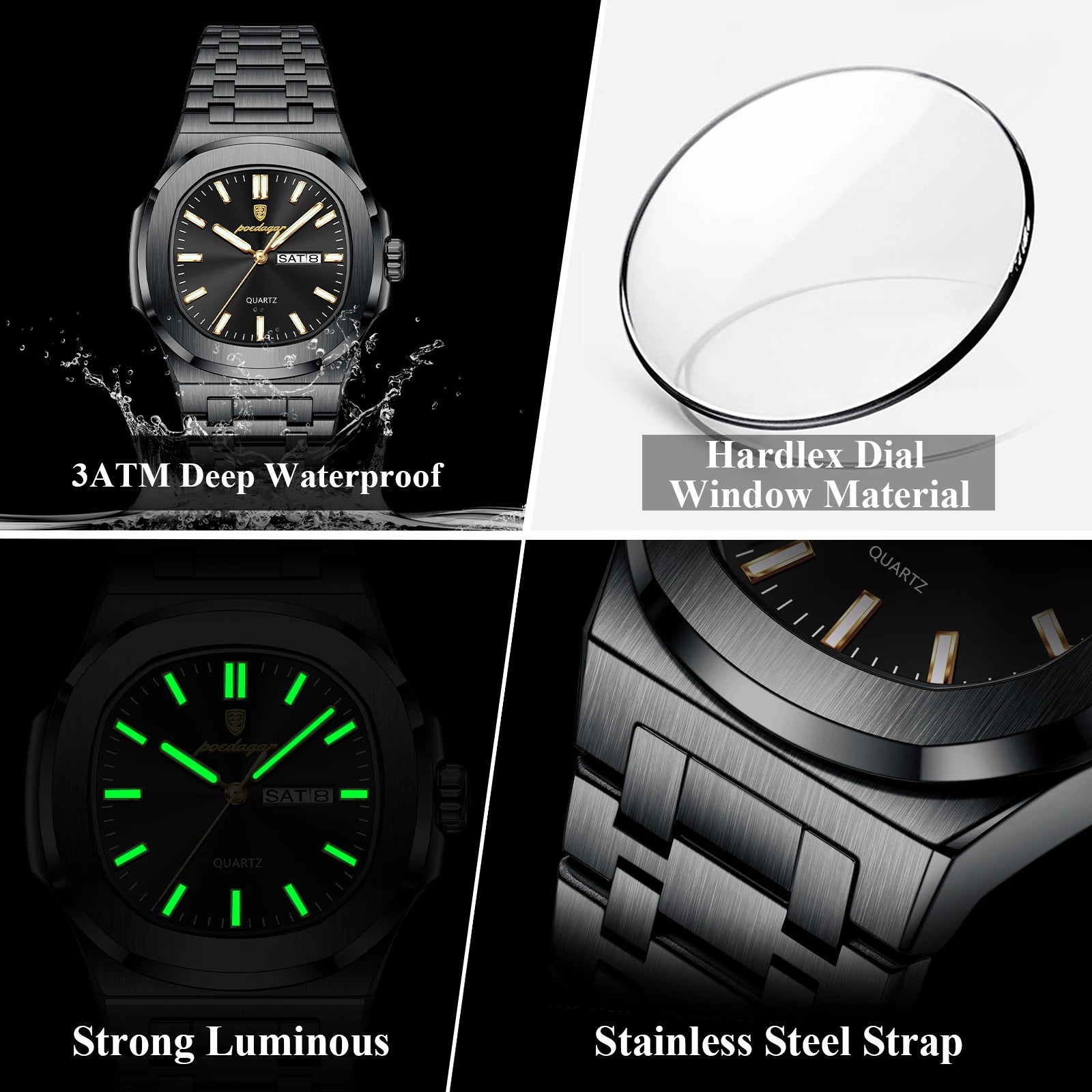 Iced Out Square Men's Watch